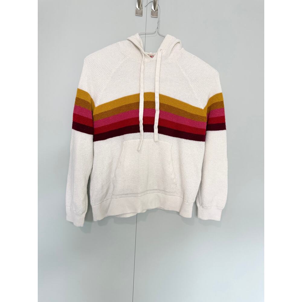 FAHERTY Women's Throwback Hoodie Sweatshirt in Golden Trek Stripe - Picture 3 of 10